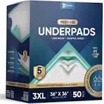 50 Pack Disposable Bed Pads 36 X 36 Inches, Super Absorbent Extra Large Incon...