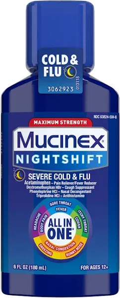 Mucinex Nightshift Severe Cold & Flu Liquid