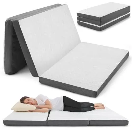 Versatile 75&#034; x 25&#034; Trifold Mattress - Perfect Floor Bed for Guests or Camping