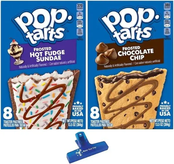 Pop Tarts Frosted Toaster Pastries Hot Fudge Sundae Chocolate Chip 13.5 Ounce (Pack of 2)