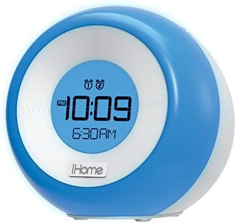 iHome Alarm Clock Radio with Bluetooth Speaker, USB Charging, and Color Changing Lamp