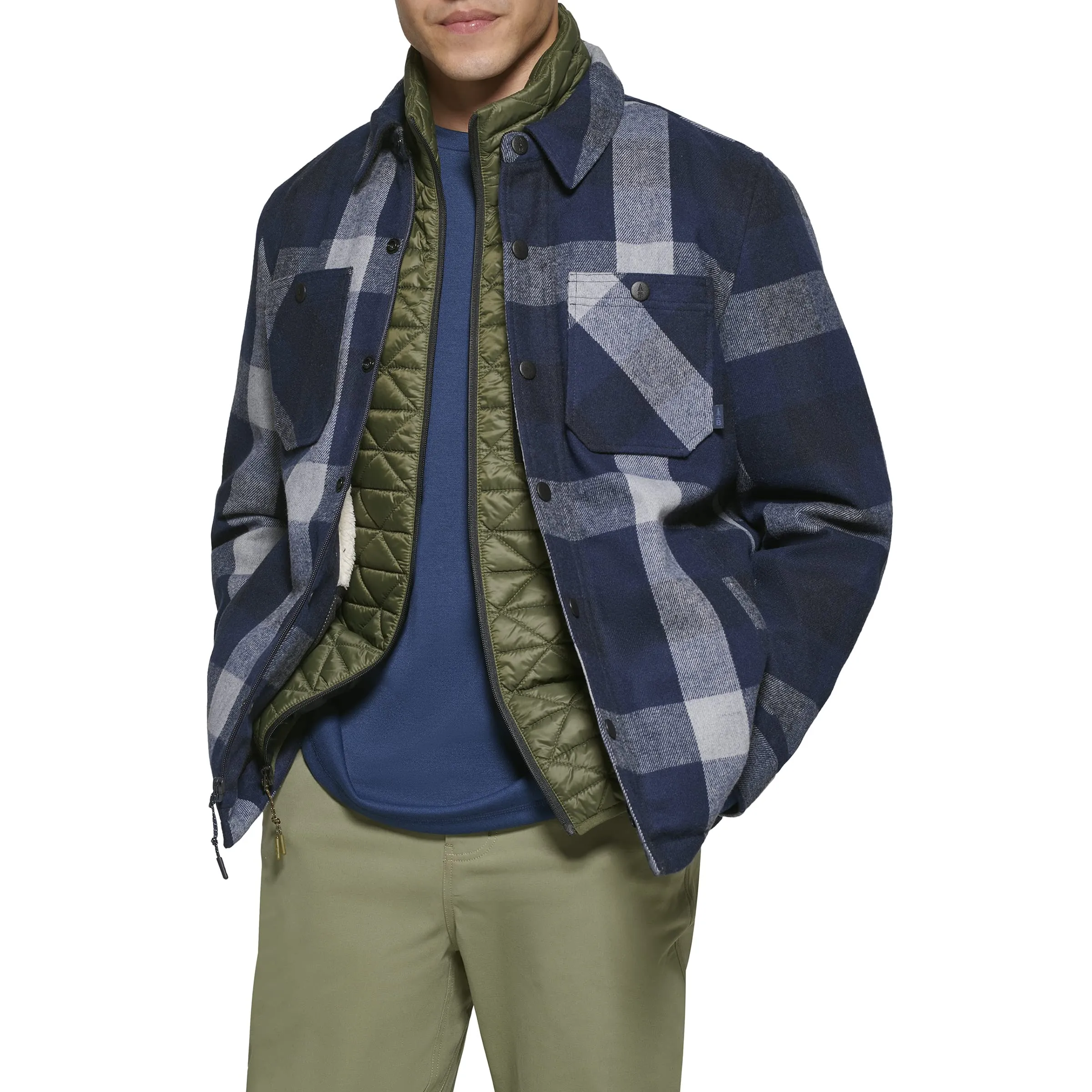 BASS OUTDOOR Men's Wool Blend Sherpa Shacket