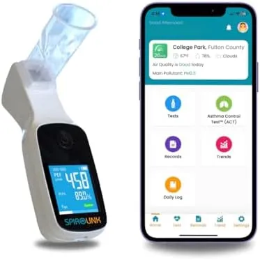 SpiroLink | Smart Peak Flow Meter | Portable Pulmonary Function Test, Pocket ...