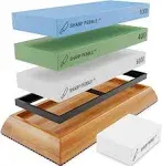 Knife Sharpening Stones Kit -Grits 400/1000/6000 Extra Large Whetstone- Wet S...