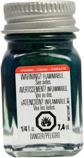 Testors Enamel Paint 1/4oz Metal Flake Green