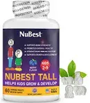 NuBest Tall Kids - Helps Kids Grow & Develop Healthily - Immunity & Bone Strength Support - Multivitamins & Minerals For Kids Ages 4 To 9 - 60