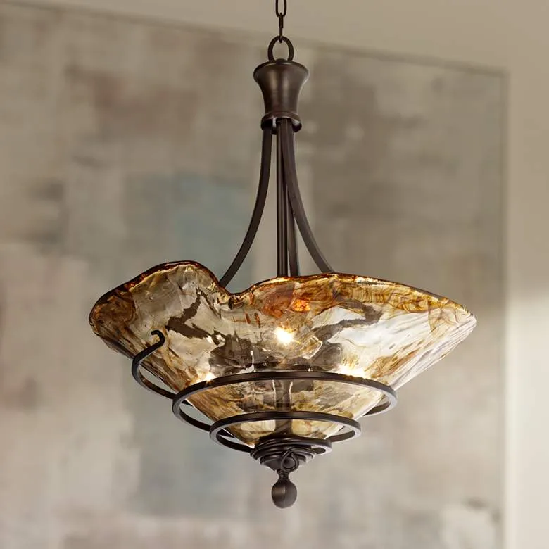 Uttermost Vitalia 22 1/4" Wide 3-Light Handcrafted Pendant Chandelier