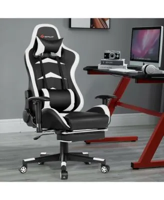 Massage Gaming Chair with Footrest