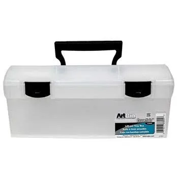 ArtBin Essentials Lift-Out Box W/Handle-13&#034;X6<wbr/>&#034;X5.625&#034; Translucent W/Black