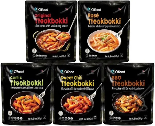 O'Food Tteokbokki Variety Pack Korean Rice Cakes