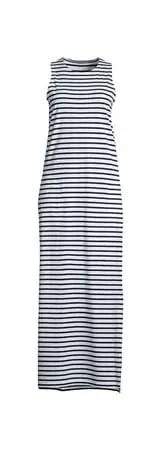 Lands' End Women's Cotton Jersey Sleeveless Swim Cover-up Maxi Dress