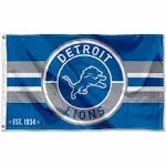 WinCraft Detroit Lions Patch Button Circle Logo Flag Large 3x5 Banner