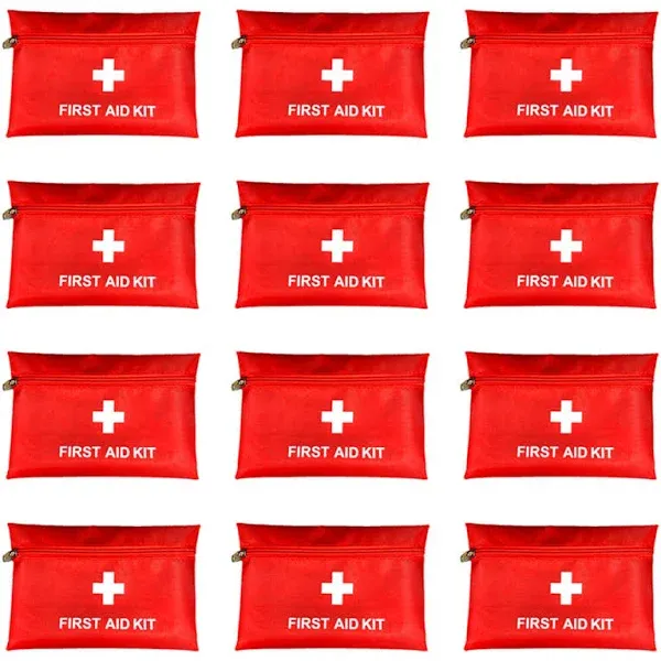 Red First Aid Bag Empty First Aid Kit Empty Waterproof First Aid Pouch Small ...