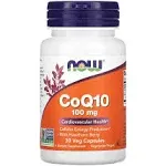 Now Foods, CoQ10, 100 mg, 30 Cápsulas Vegetais