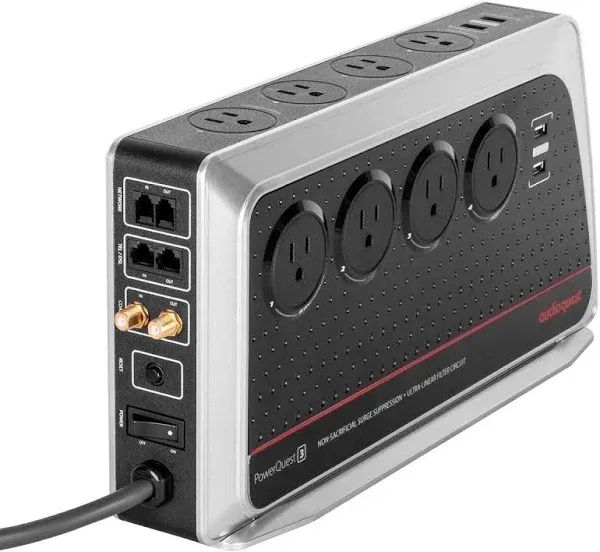 AudioQuest PowerQuest 3 8 Outlet Surge Protector|Powe<wbr/>r Filter