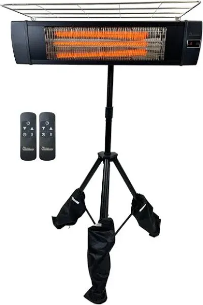 Dr Infrared Heater DR-338 Carbon Infrared Patio Heater with Tripod, Black, 23x40 Inches