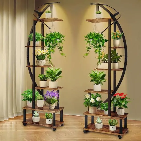 2 Pcs 6 Tier Tall Metal Plant Stand