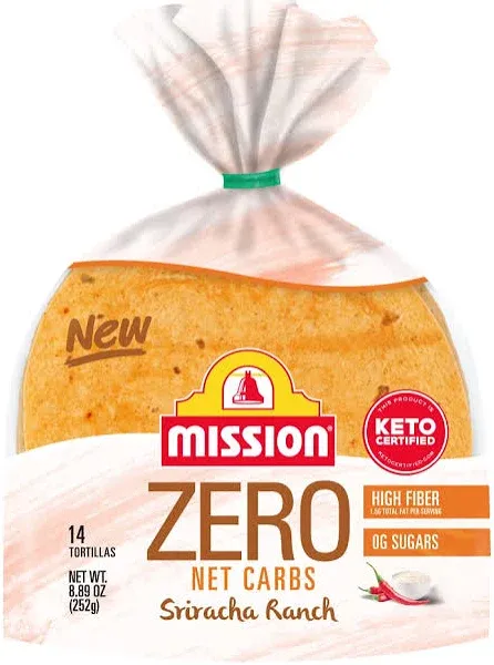 Mission Zero Net Carbs Sriracha Ranch Tortillas