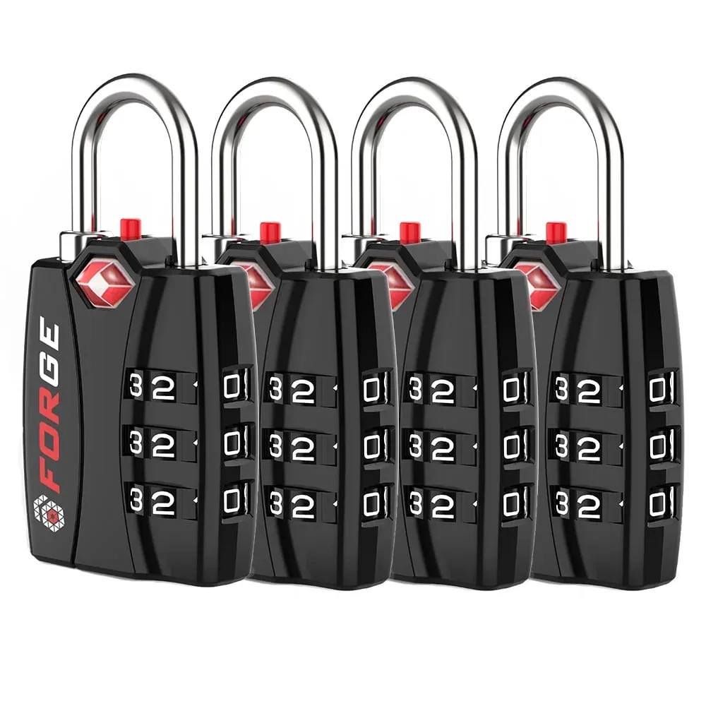  TSA Luggage Combination Lock - Open Alert Indicator, Easy Read Dials, Black