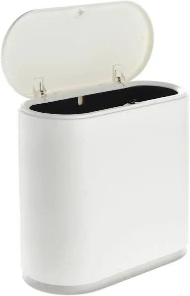 12 Liter White Rectangular Plastic Trash Can Wastebasket with 12L, 