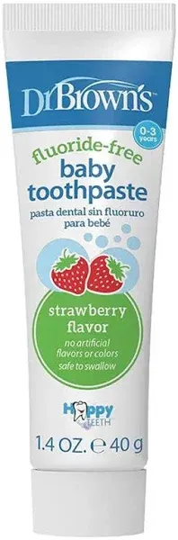 Fluoride-Free Baby Toothpaste Infant &amp; Toddler Oral Care Strawberry 1-Pack 1....