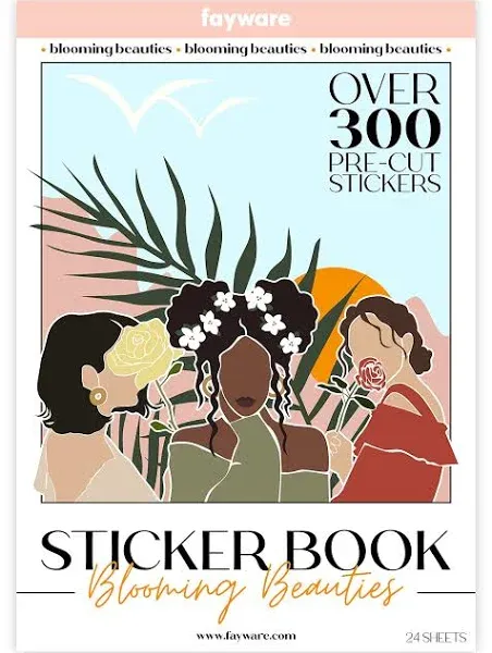 Fayware People Stickers for Journaling 318 Journaling Stickers for Planners, Junk Journals and Scrapbooking with Diverse Girls, Women, Flowers, and