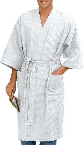 Harbor Bay by DXL Big and Tall Men's Waffle-Knit Kimono Robe