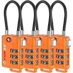 TSA Approved Cable Luggage Locks, Re-settable Combination with Alloy Body