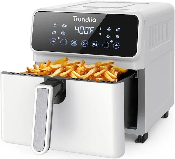 8-in-1 Air Fryer 6.3-Quart Metal Smart Combo Oven 1500W Air Fryer Oven (White)