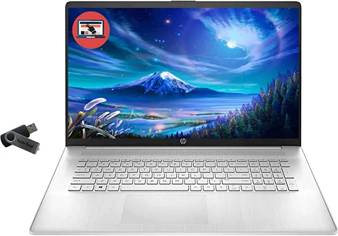 HP 17.3" HD Touchscreen Business Laptop, Intel Core i7-1165G7, Windows 11 Pro, 32GB RAM 1TB SSD, HDMI, WiFi 6, Bluetooth, Webcam, Numeric Keypad, Backlit Keyboard, Long Battery Life, 32GB USB Drive