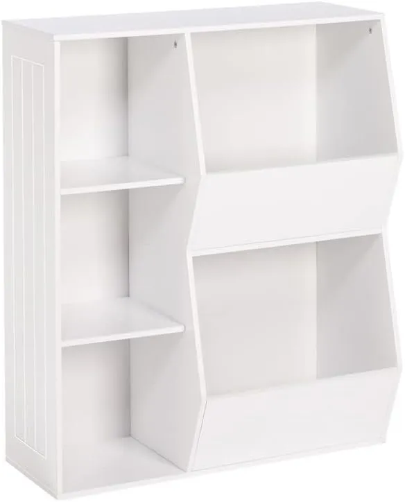 Home Kids 3-Cubby, 2-Veggie Bin Floor Storage Cabinet - White