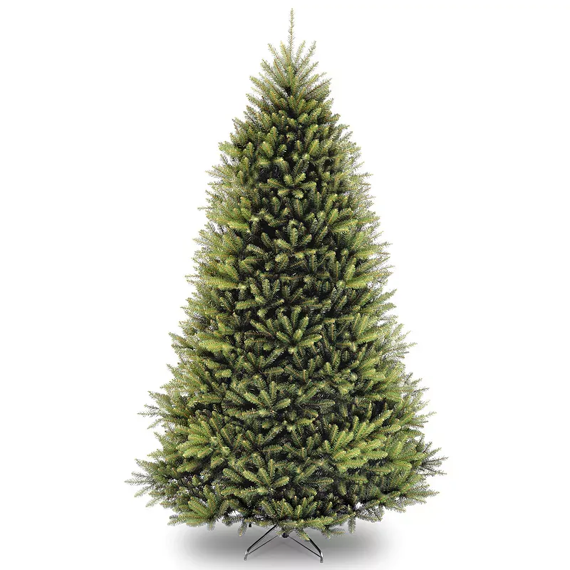 National Tree Company Pre-Lit Artificial Full Christmas Tree, Green, Dunhill Fir, White Lights, Includes Stand, 9 Feet