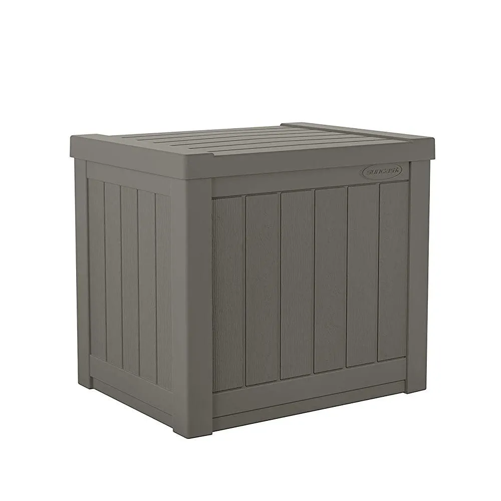 Suncast - 22 Gallon Small Resin Outdoor Patio Storage Deck Box - Stoney