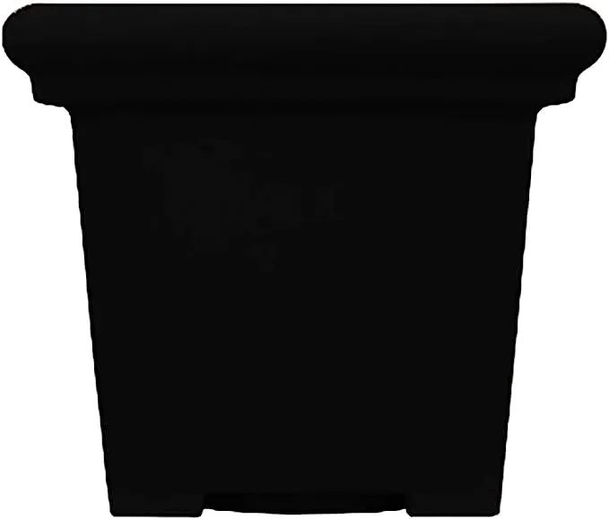 The HC Companies 20" Premium Plastic Terrazzo Square Planter 20"x20"x17.63" in Chocolate Color