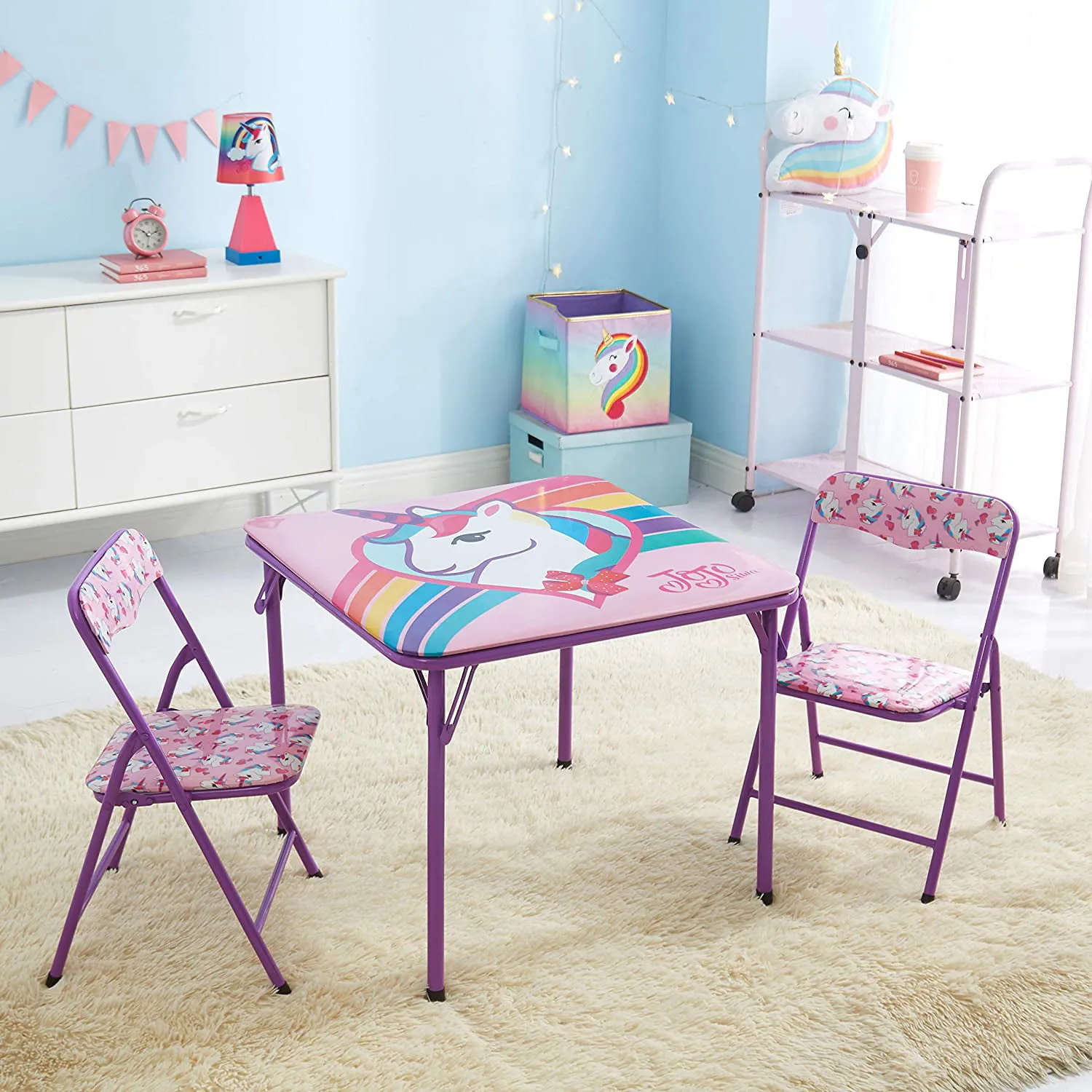 Idea Nuova Jojo Nickelodeon Siwa 3Piece Table Set with 2 Folding Chairs & 1 Table, Ages 3+