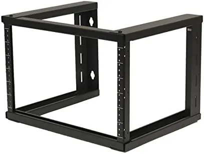 NavePoint 9U Open Frame Wall Mount Server Rack for 19"" Networking IT Equipment & A/V, 12-24 Threaded, Compatible with 2-Post Mounting, Black