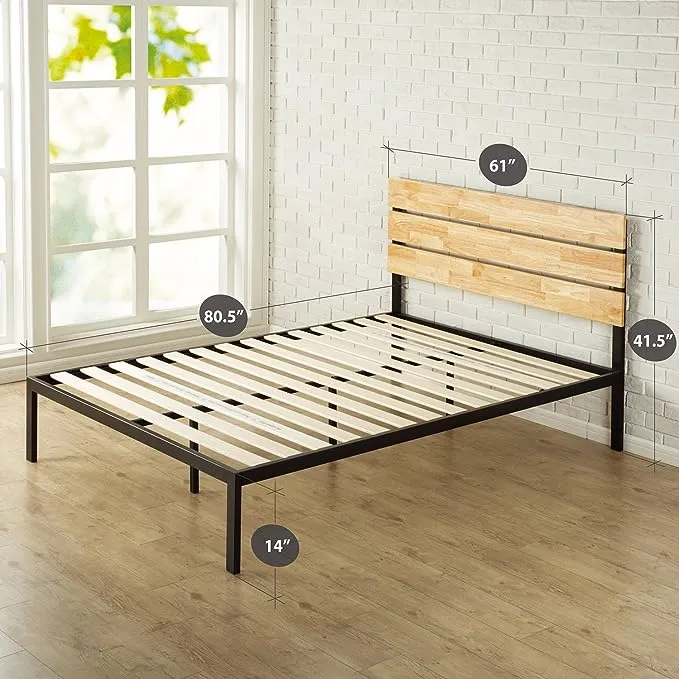 Zinus Paul Metal Platform Bed Frame Wood Slat Support