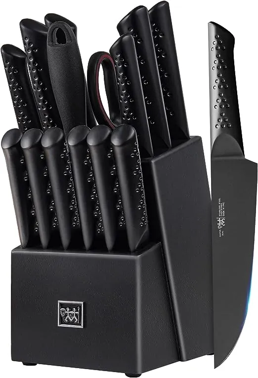 Knife Sets for Kitchen with Block,15 Pcs Kitchen Knife Set--New free freight