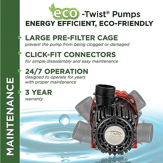 Eco-Twist Energy-Saving Pump with Controller 5300GPH with 33' Cord