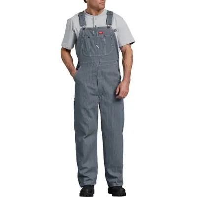 "Dickies Overalls: Men's 83297 HS Hickory Stripe Cotton Bib Overalls "