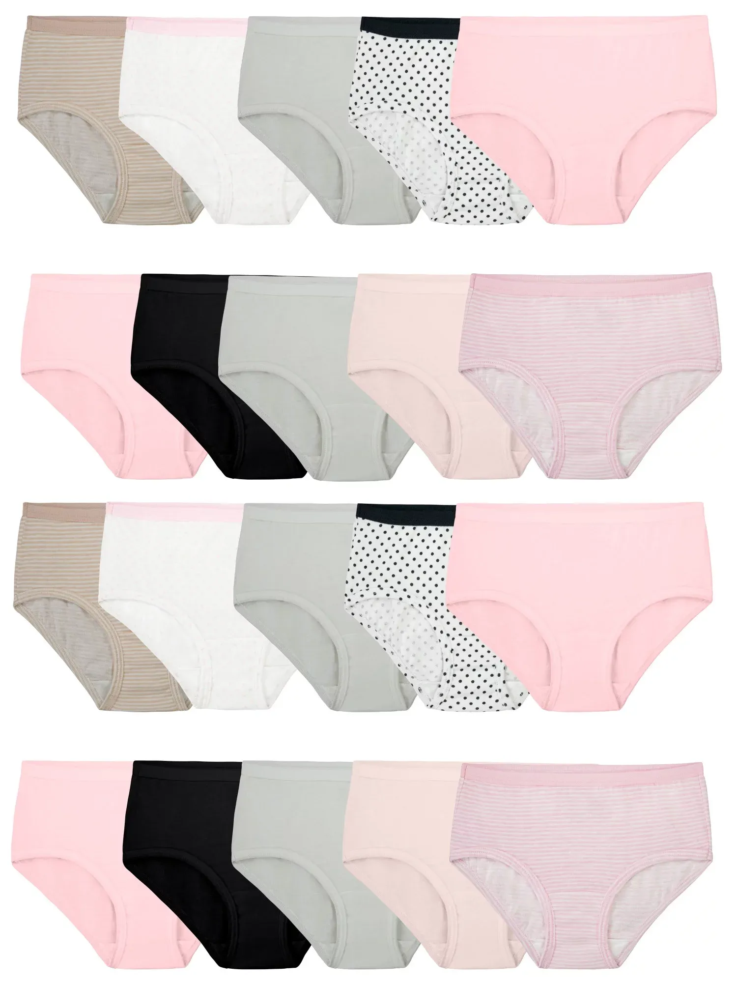 Fruit of the Loom Girls' Tag Free Cotton Brief Underwear Multipacks