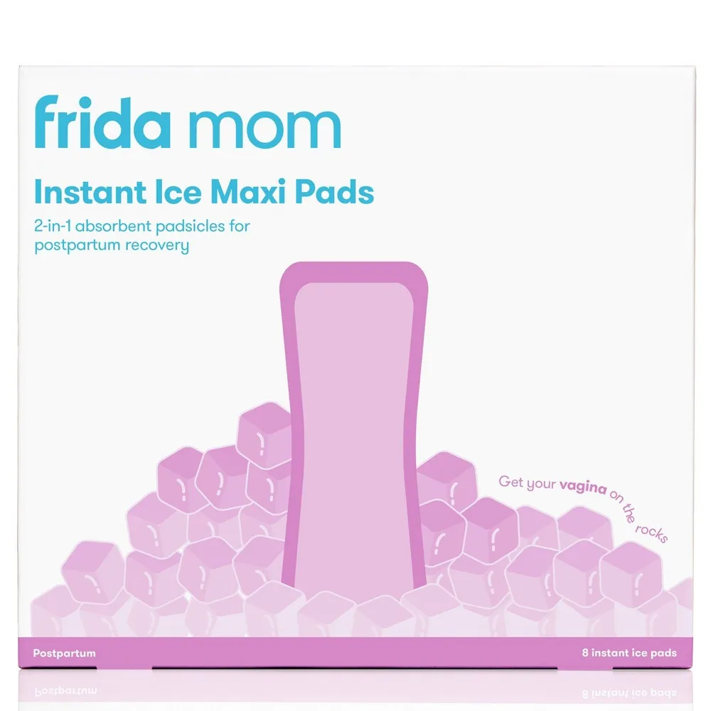 Frida Mom 2-in-1 Postpartum Absorbent Perineal Ice Maxi Pads | Instant Cold Therapy Packs and Maternity Pad in One Ready-to-use Padsicle for After Birth