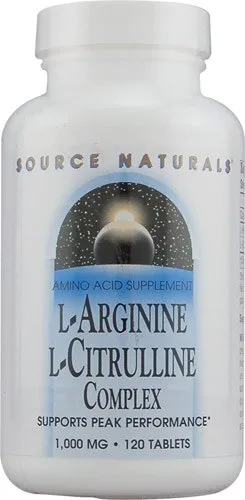 Source Naturals L-Arginine L-Citrulline Complex 60 Tablets