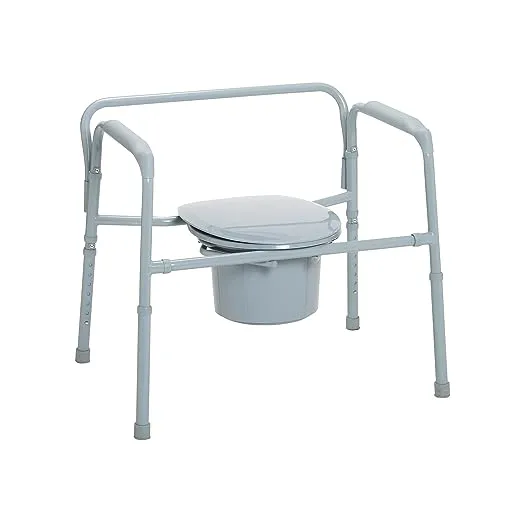 Drive Medical Heavy Duty Bariatric Folding Bedside Commode Chair