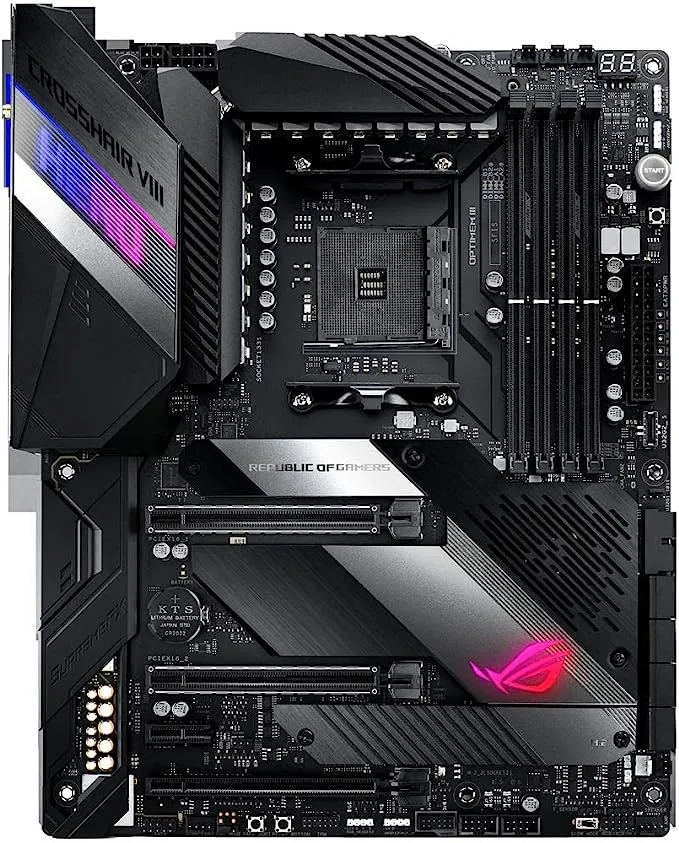 ASUS ROG X570 Crosshair VIII Hero (Wi-Fi) ATX Motherboard with PCIe 4.0, on-Board WiFi 6 (802.11Ax), 2.5 Gbps LAN, USB 3.2, SATA, M.2, Node and Aura Sync RGB Lighting