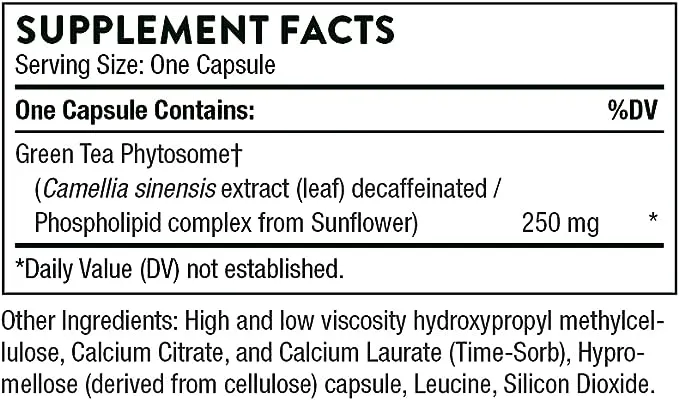 Thorne Research Phytosome de thé vert, 60 gélules