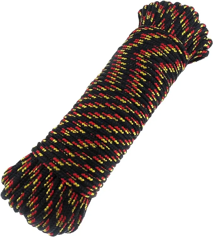 Cenme 000011B Diamond Braid Nylon Rope,3/16 inch(5mm) by 100Feet Paracord,General-Purpose Utility Rope, Polypropylene Rope, High Strength All Purpose Braided