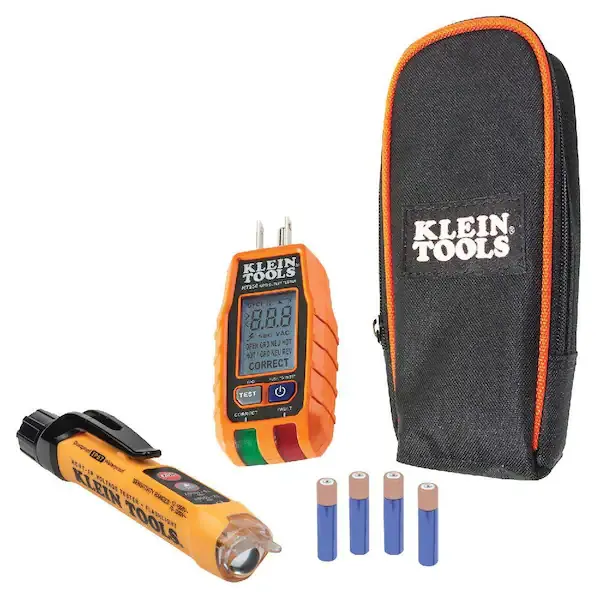 Klein Tools Premium Dual-Range NCVT and GFCI Receptacle Tester Electrical Test Kit