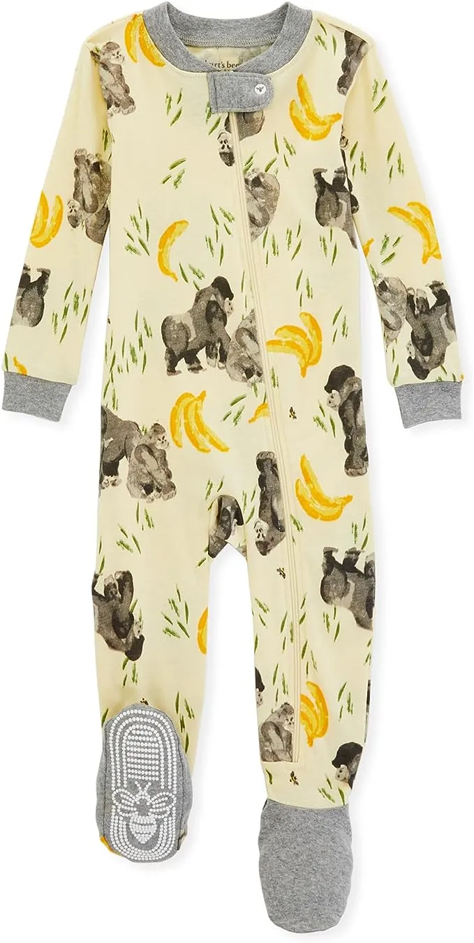 Burt's Bees Baby Boys' Pajamas Zip-Front Non-Slip Footed Sleeper