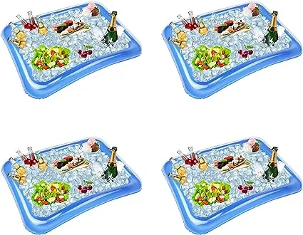 4-Pack Inflatable Ice Serving Bar Coolers for Parties, Salad BBQ Picnic Ice 